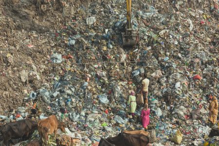 Most of the waste pickers are analphabetic and works 12 hours a day for very little money. Mountains of rubbish for the Waste Pickers of Chittagong, Bangladesh to search.