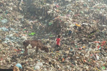 The children also help their parents to search for anything that can be sold. Mountains of rubbish for the Waste Pickers of Chittagong, Bangladesh to search.